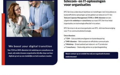 BTG Services lanceert nieuwe website